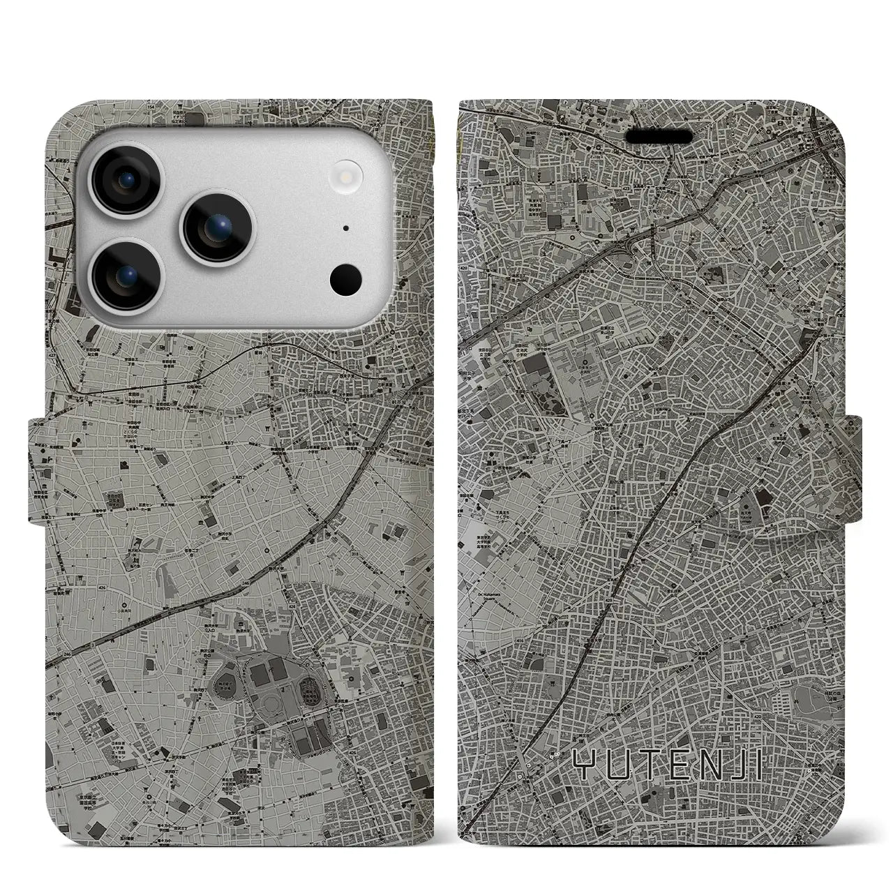 【祐天寺（東京都）】地図柄iPhoneケース（手帳タイプ）