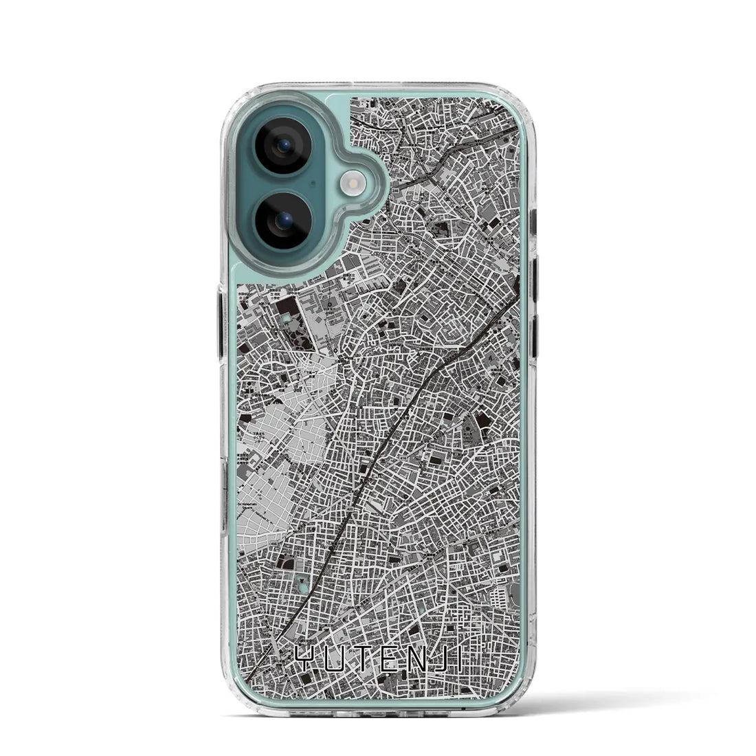 【祐天寺(東京都)】地図柄iPhoneケース(MagSafeタイプ)モノトーン・iPhone 16 Pro 用