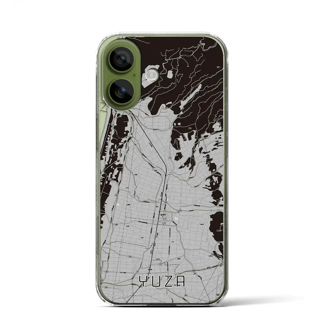 【遊佐(山形県)】地図柄iPhoneケース(クリアタイプ)モノトーン・iPhone 17 Pro Max 用