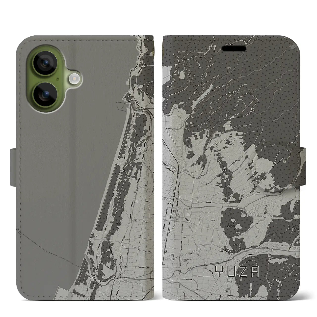 【遊佐（山形県）】地図柄iPhoneケース（手帳タイプ）