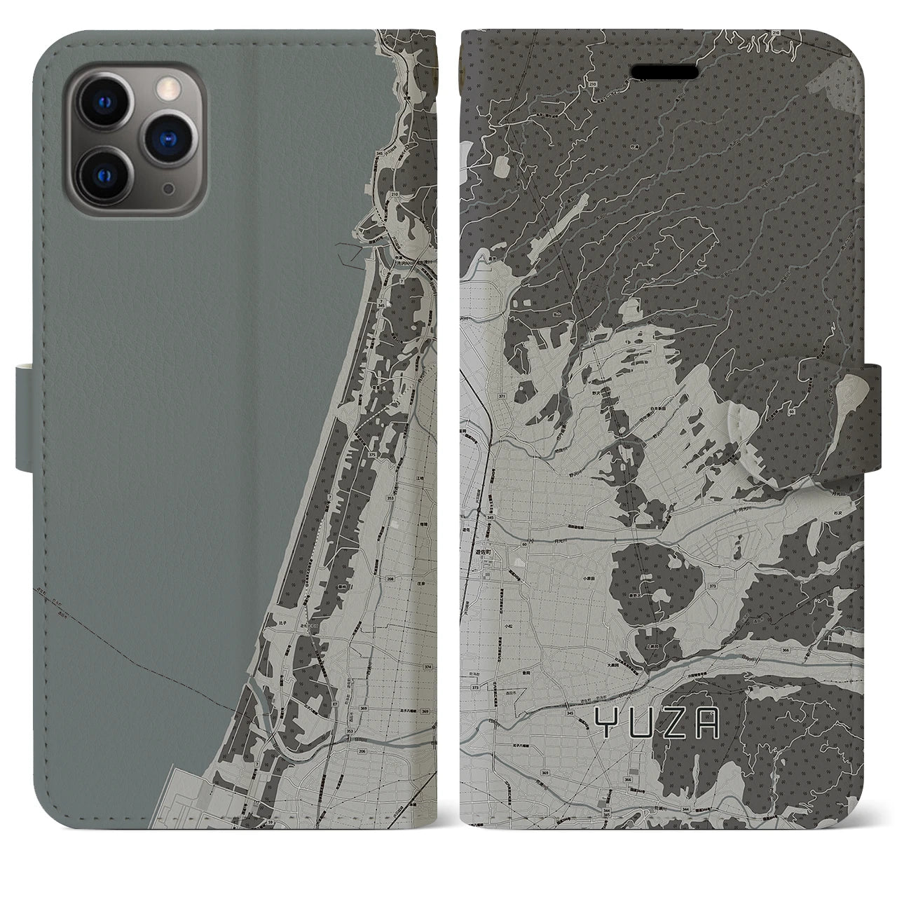 【遊佐（山形県）】地図柄iPhoneケース（手帳タイプ）