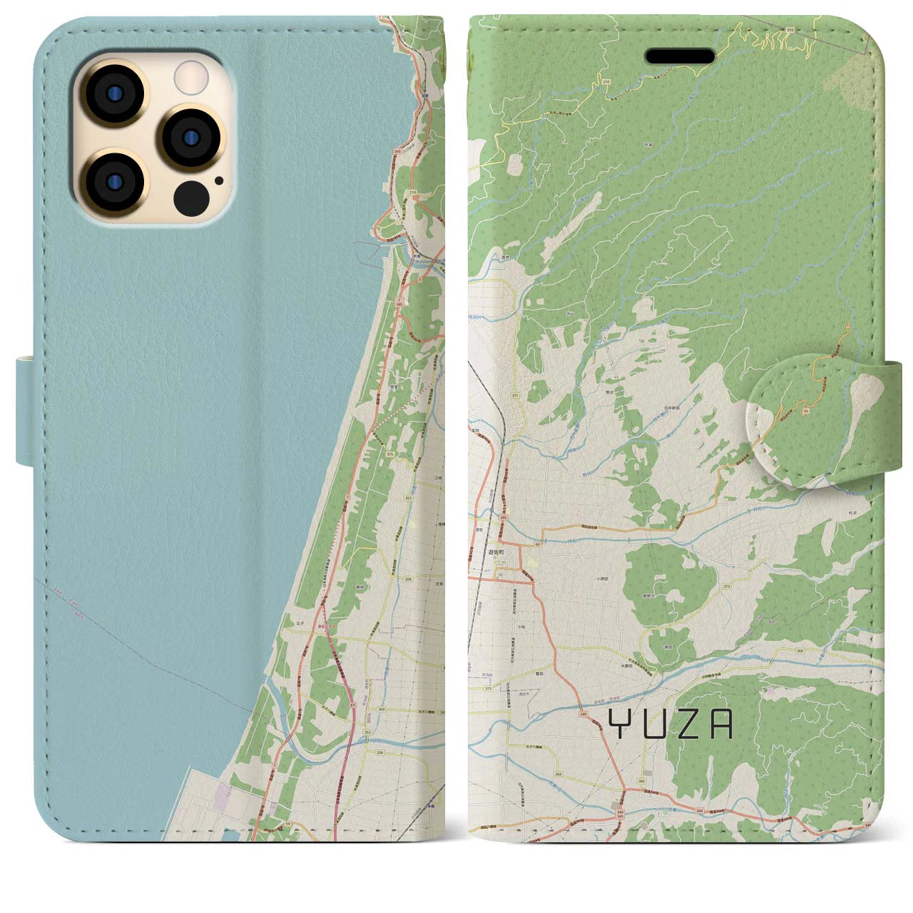 【遊佐（山形県）】地図柄iPhoneケース（手帳タイプ）