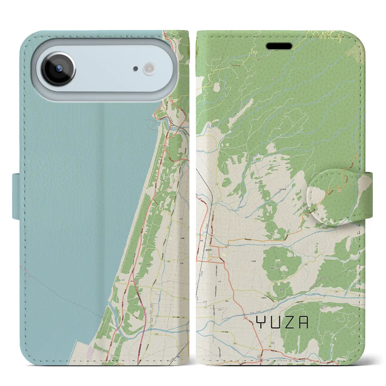 【遊佐（山形県）】地図柄iPhoneケース（手帳タイプ）