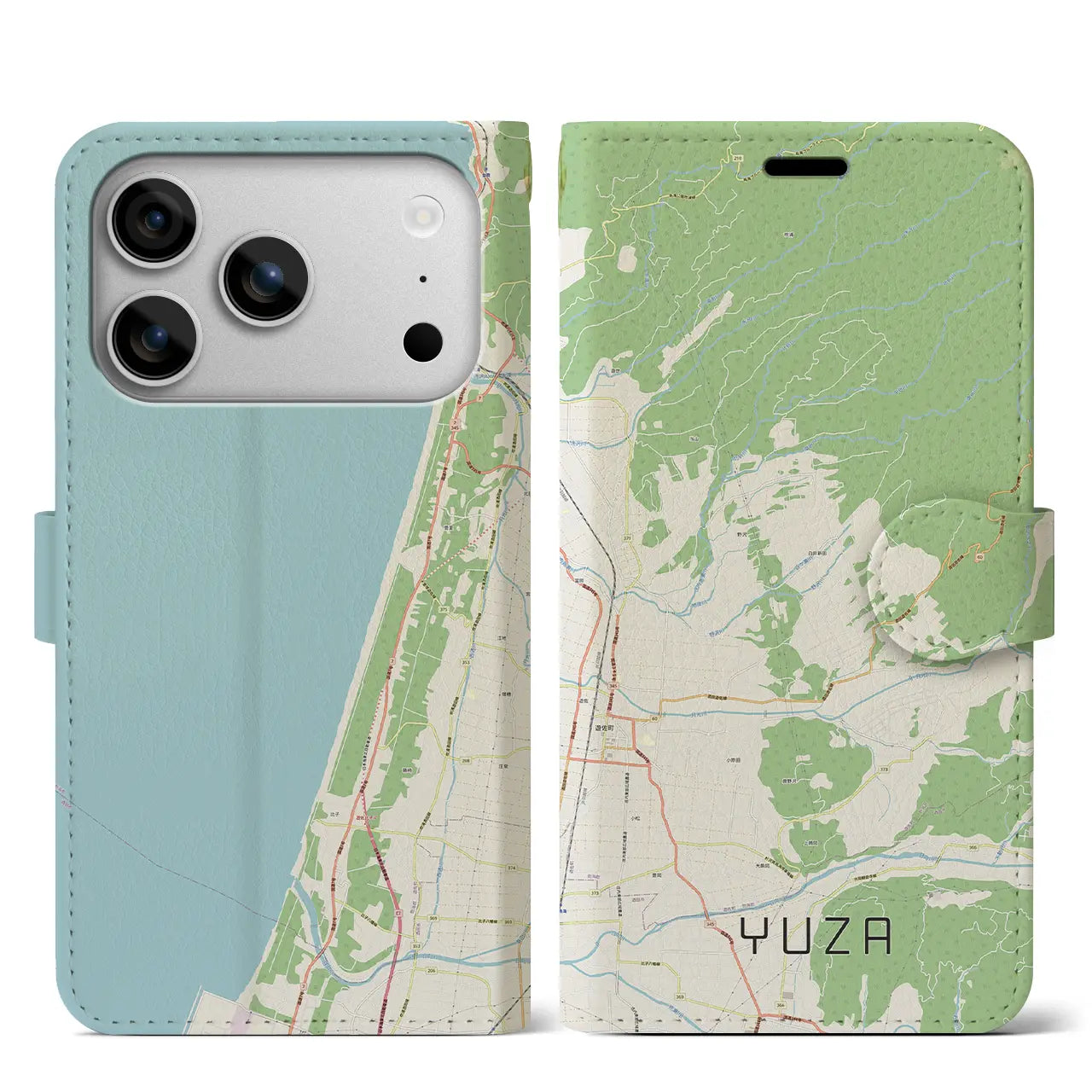 【遊佐（山形県）】地図柄iPhoneケース（手帳タイプ）