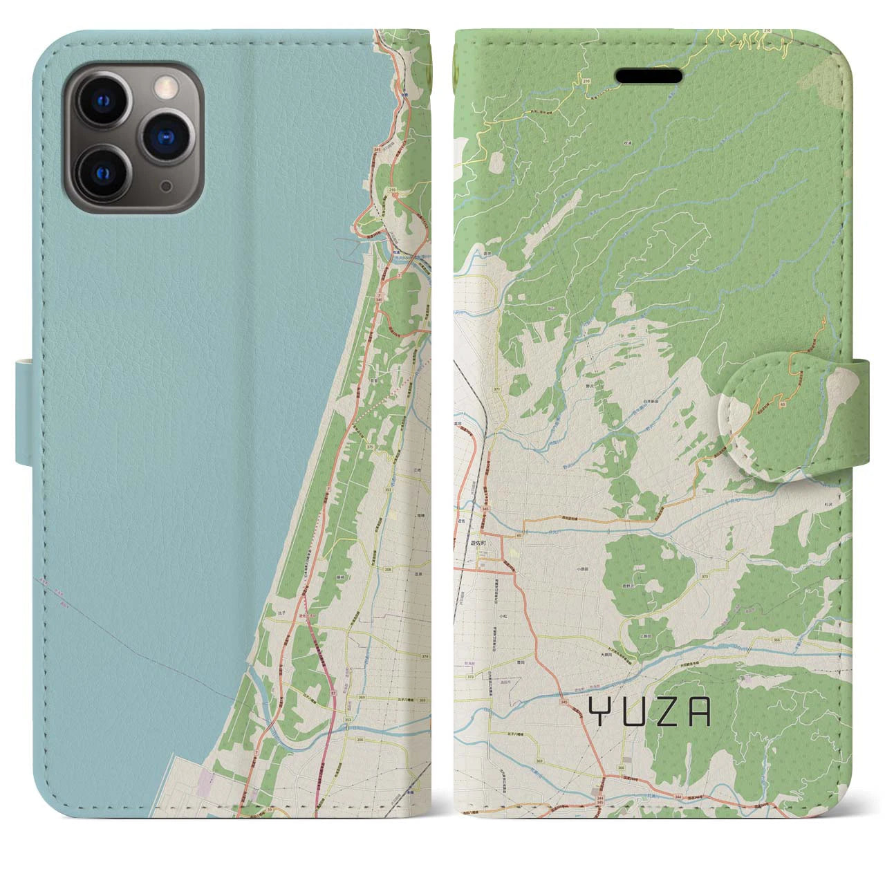 【遊佐（山形県）】地図柄iPhoneケース（手帳タイプ）