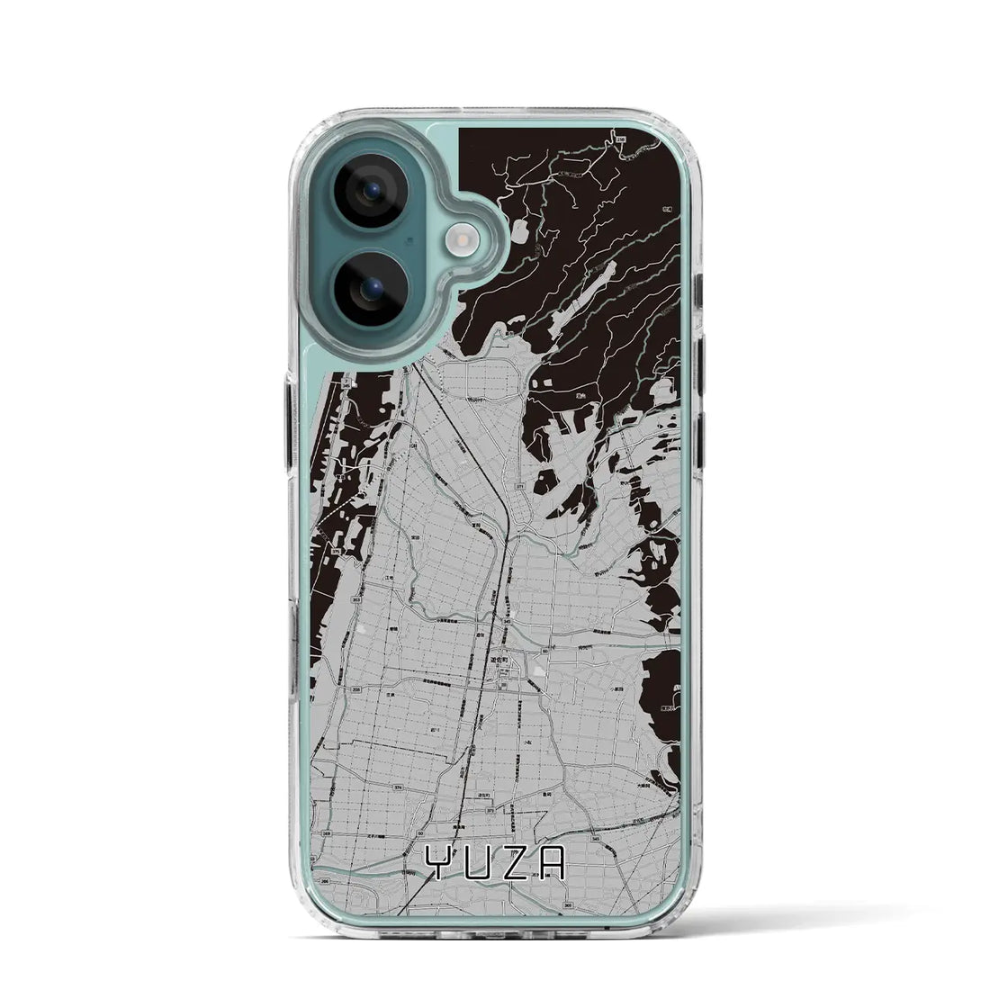 【遊佐（山形県）】地図柄iPhoneケース（MagSafeタイプ）モノトーン・iPhone 16 Pro 用
