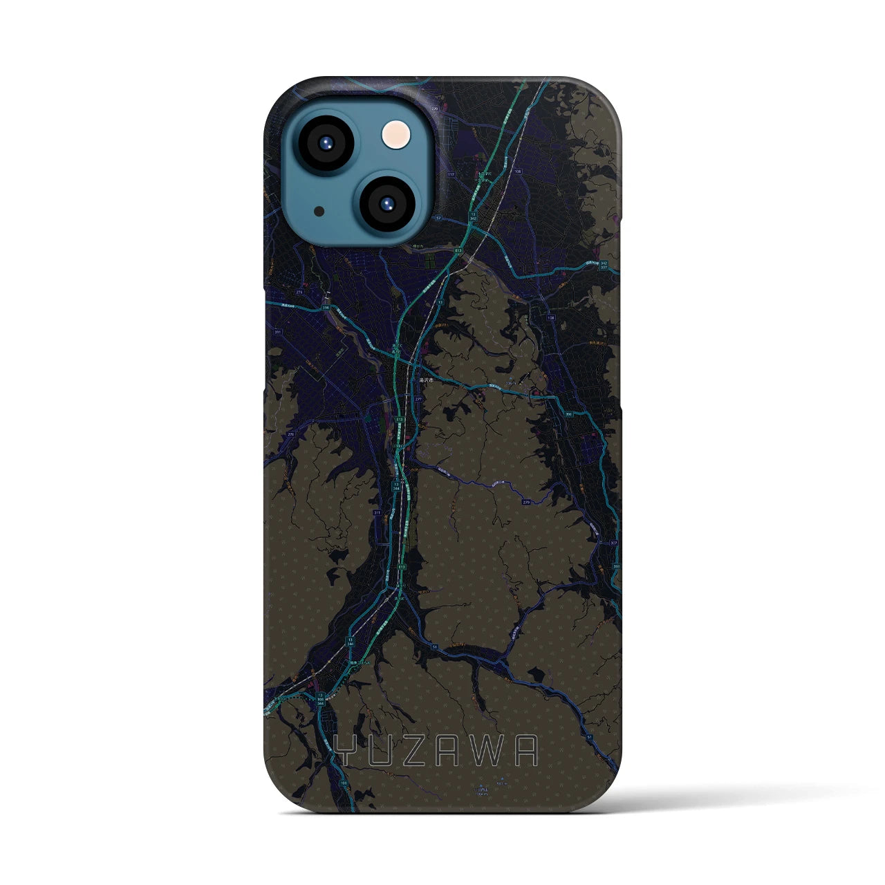 【湯沢（秋田県）】地図柄iPhoneケース（バックカバータイプ）