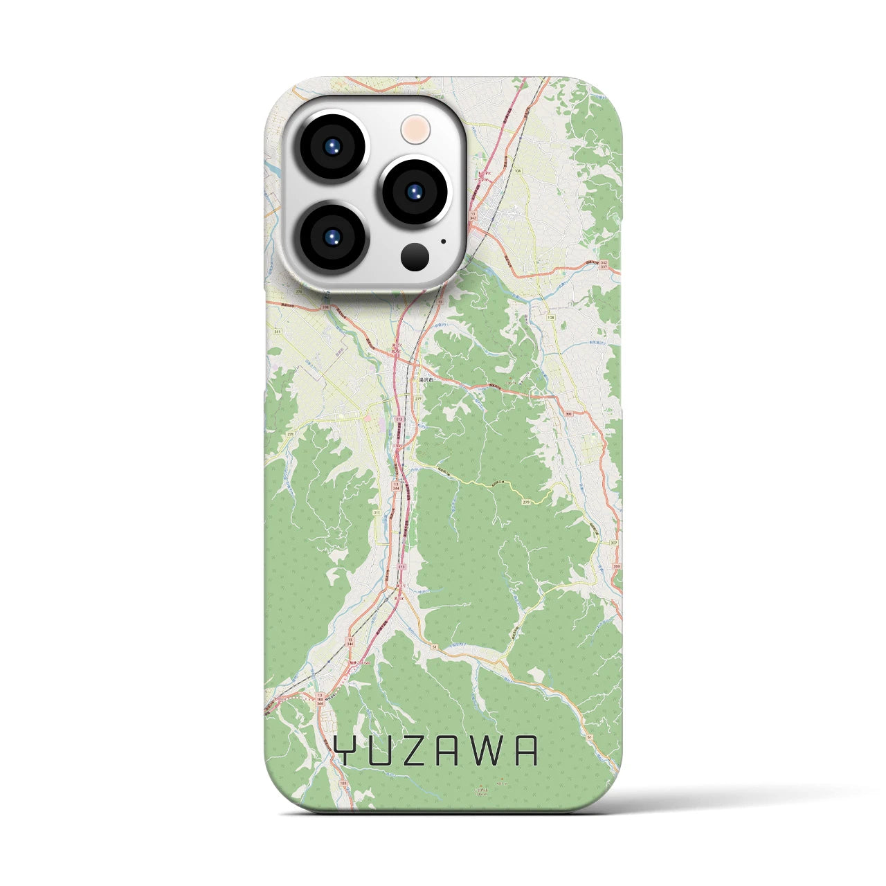 【湯沢（秋田県）】地図柄iPhoneケース（バックカバータイプ）