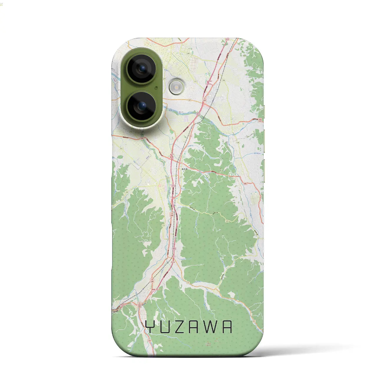 【湯沢（秋田県）】地図柄iPhoneケース（バックカバータイプ）