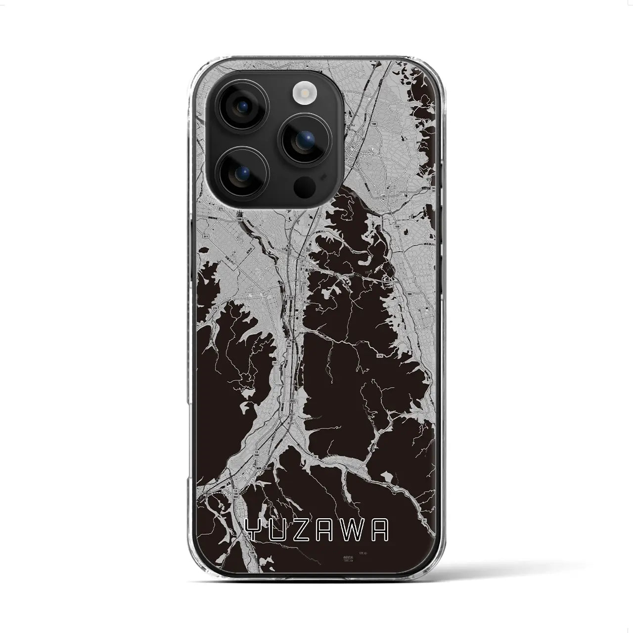 【湯沢（秋田県）】地図柄iPhoneケース（クリアタイプ）