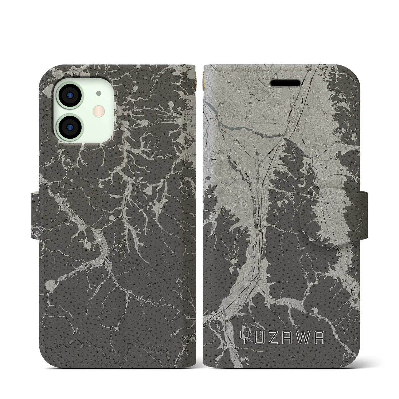 【湯沢（秋田県）】地図柄iPhoneケース（手帳タイプ）