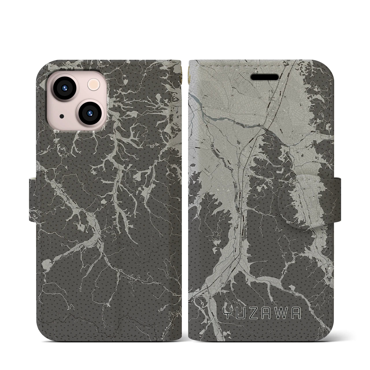 【湯沢（秋田県）】地図柄iPhoneケース（手帳タイプ）