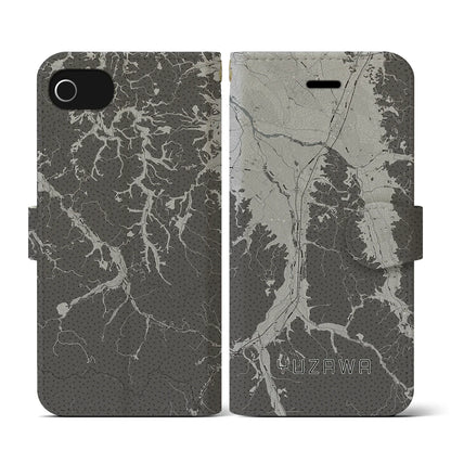 【湯沢（秋田県）】地図柄iPhoneケース（手帳タイプ）ナチュラル・iPhone SE（第3 / 第2世代） / 8 / 7 / 6s / 6 用