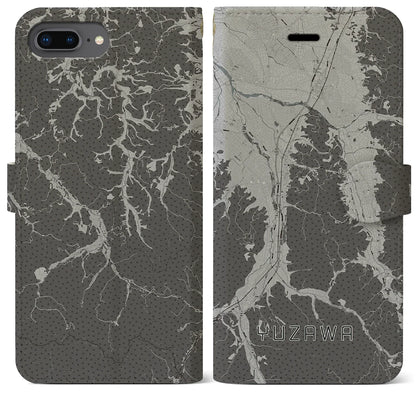 【湯沢（秋田県）】地図柄iPhoneケース（手帳タイプ）ナチュラル・iPhone 8Plus /7Plus / 6sPlus / 6Plus 用