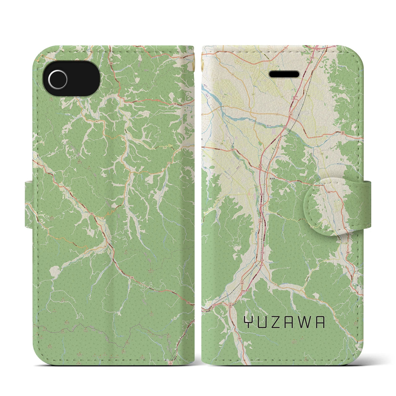 【湯沢（秋田県）】地図柄iPhoneケース（手帳タイプ）