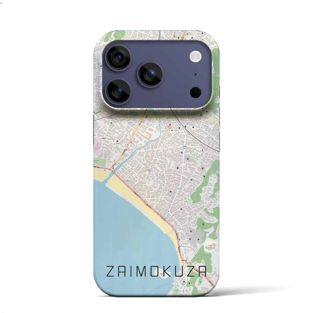 【材木座（神奈川県）】地図柄iPhoneケース（バックカバータイプ）