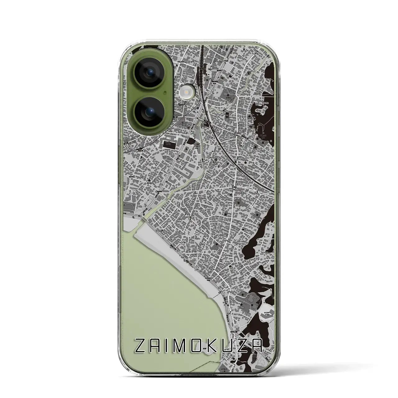【材木座（神奈川県）】地図柄iPhoneケース（クリアタイプ）