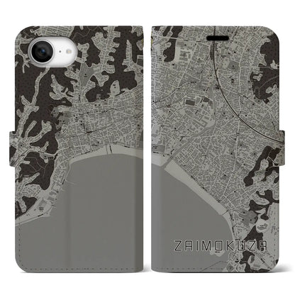 【材木座（神奈川県）】地図柄iPhoneケース（手帳タイプ）