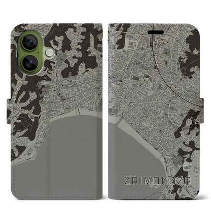 【材木座（神奈川県）】地図柄iPhoneケース（手帳タイプ）