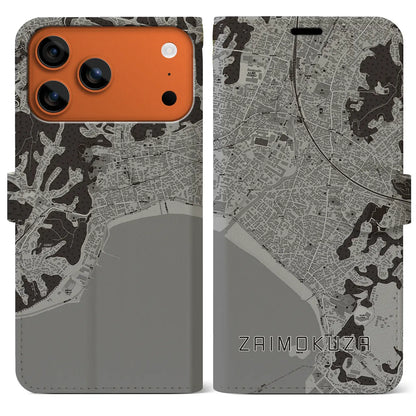 【材木座（神奈川県）】地図柄iPhoneケース（手帳タイプ）