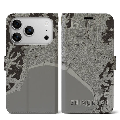 【材木座（神奈川県）】地図柄iPhoneケース（手帳タイプ）