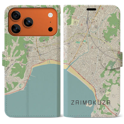 【材木座（神奈川県）】地図柄iPhoneケース（手帳タイプ）