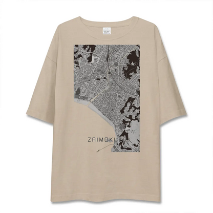 【材木座（神奈川県）】地図柄ビッグシルエットTシャツ