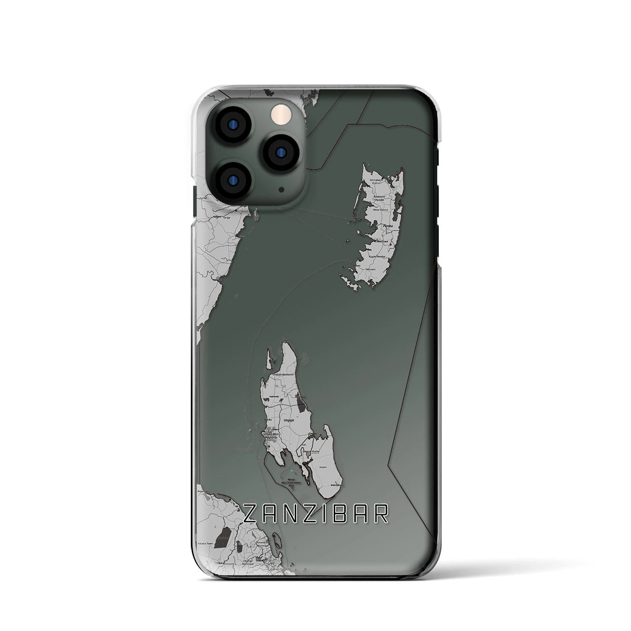 【ザンジバル（タンザニア）】地図柄iPhoneケース（クリアタイプ）
