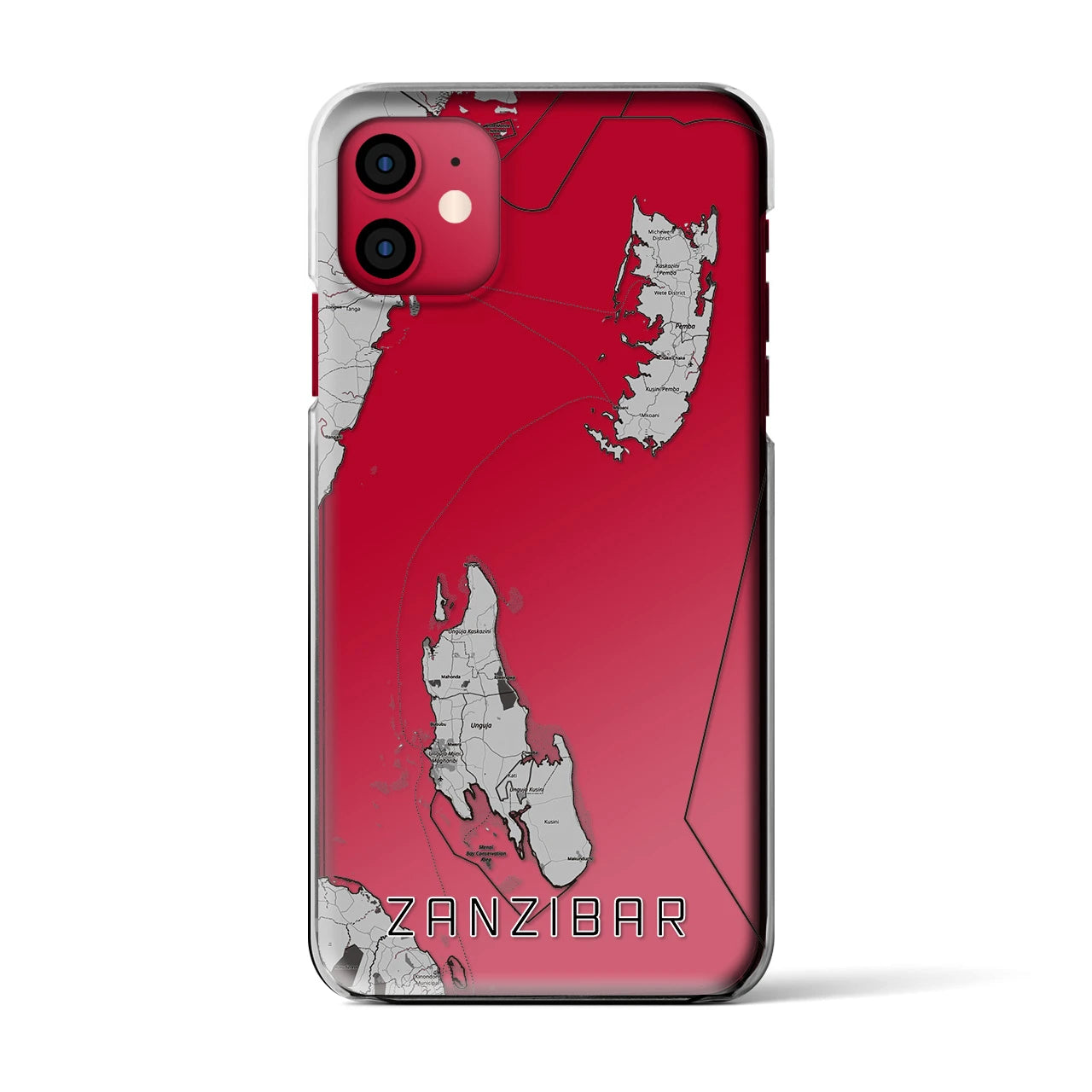 【ザンジバル（タンザニア）】地図柄iPhoneケース（クリアタイプ）