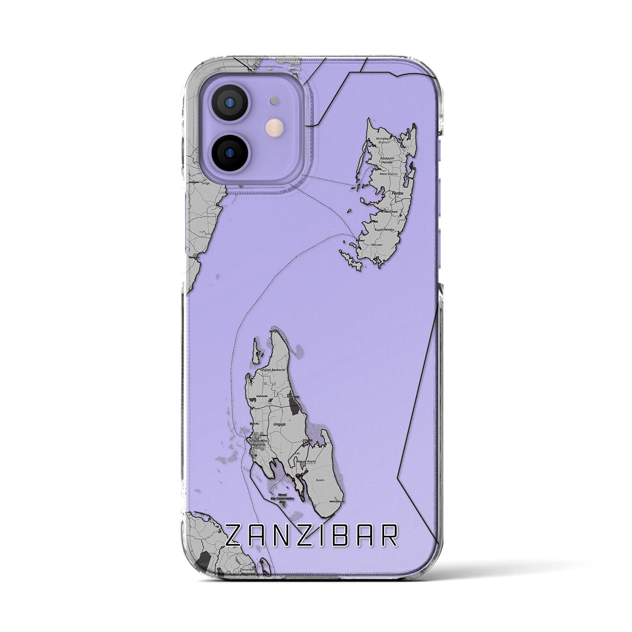 【ザンジバル（タンザニア）】地図柄iPhoneケース（クリアタイプ）