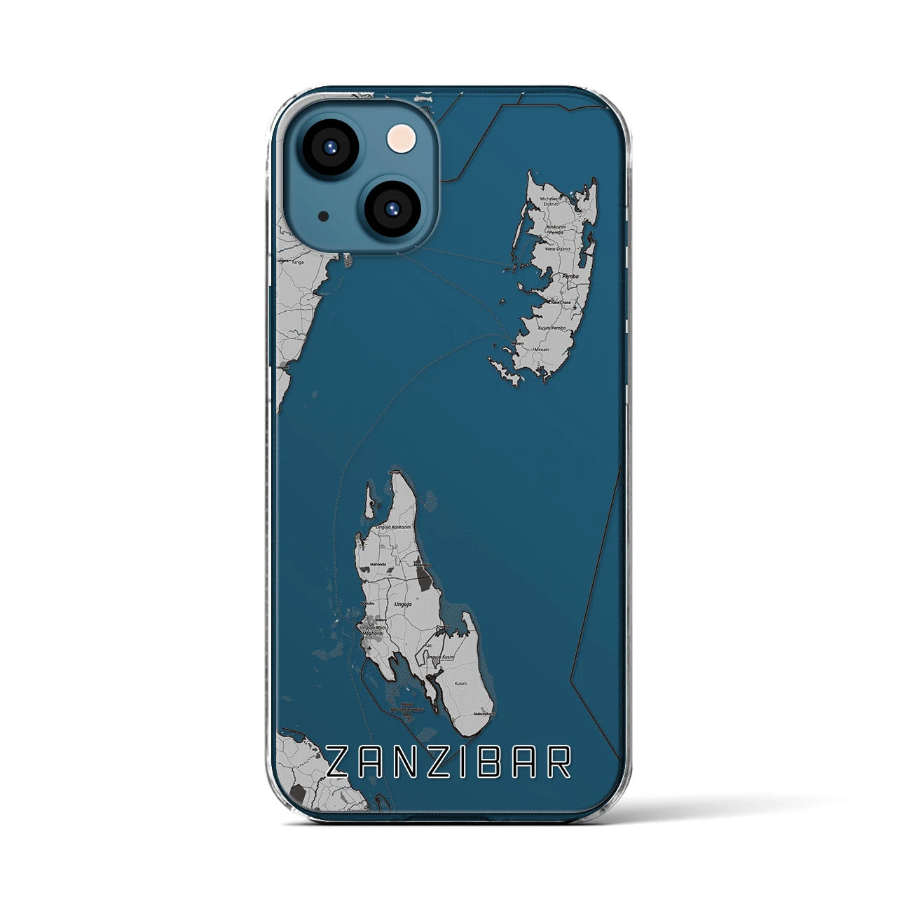 【ザンジバル（タンザニア）】地図柄iPhoneケース（クリアタイプ）
