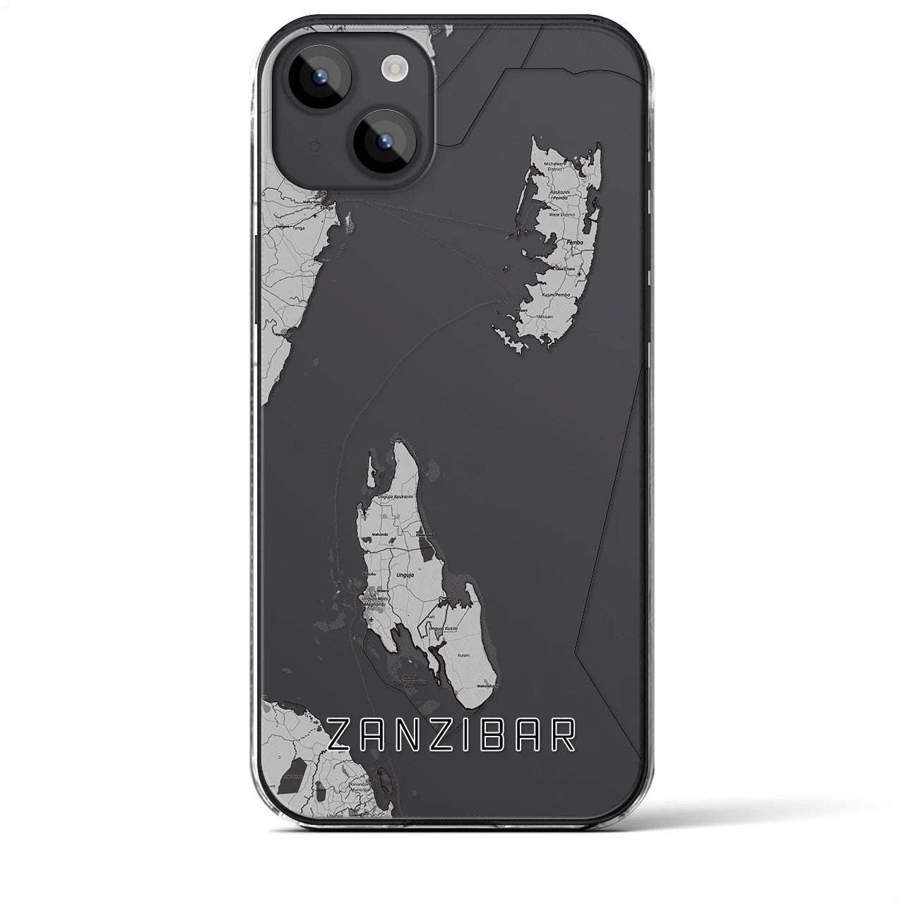 【ザンジバル（タンザニア）】地図柄iPhoneケース（クリアタイプ）