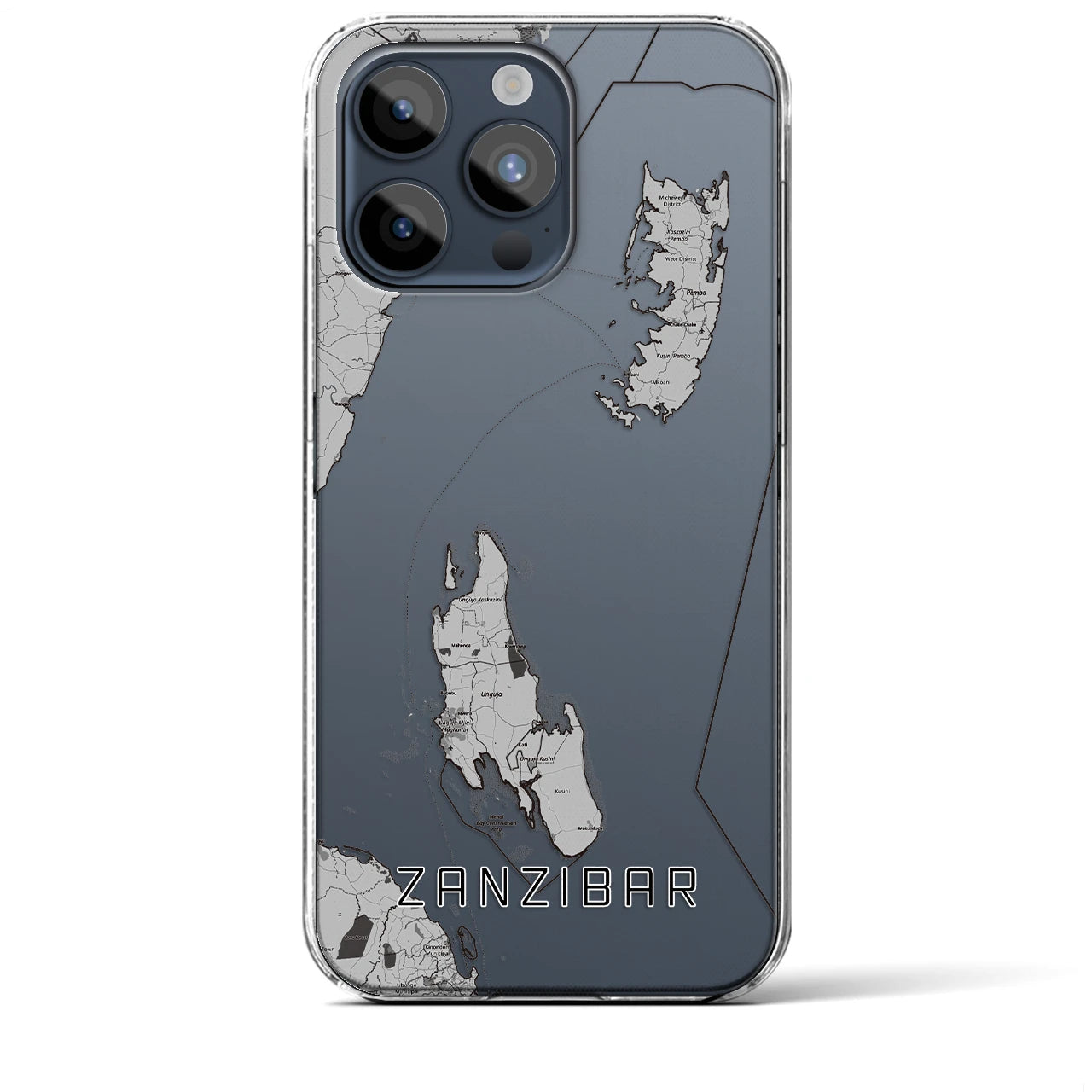【ザンジバル（タンザニア）】地図柄iPhoneケース（クリアタイプ）