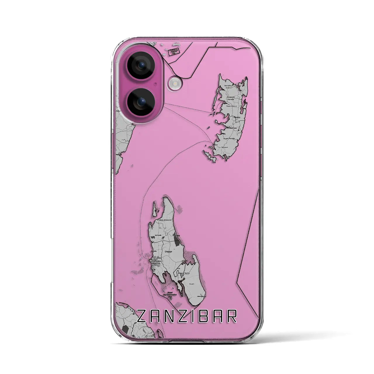 【ザンジバル（タンザニア）】地図柄iPhoneケース（クリアタイプ）