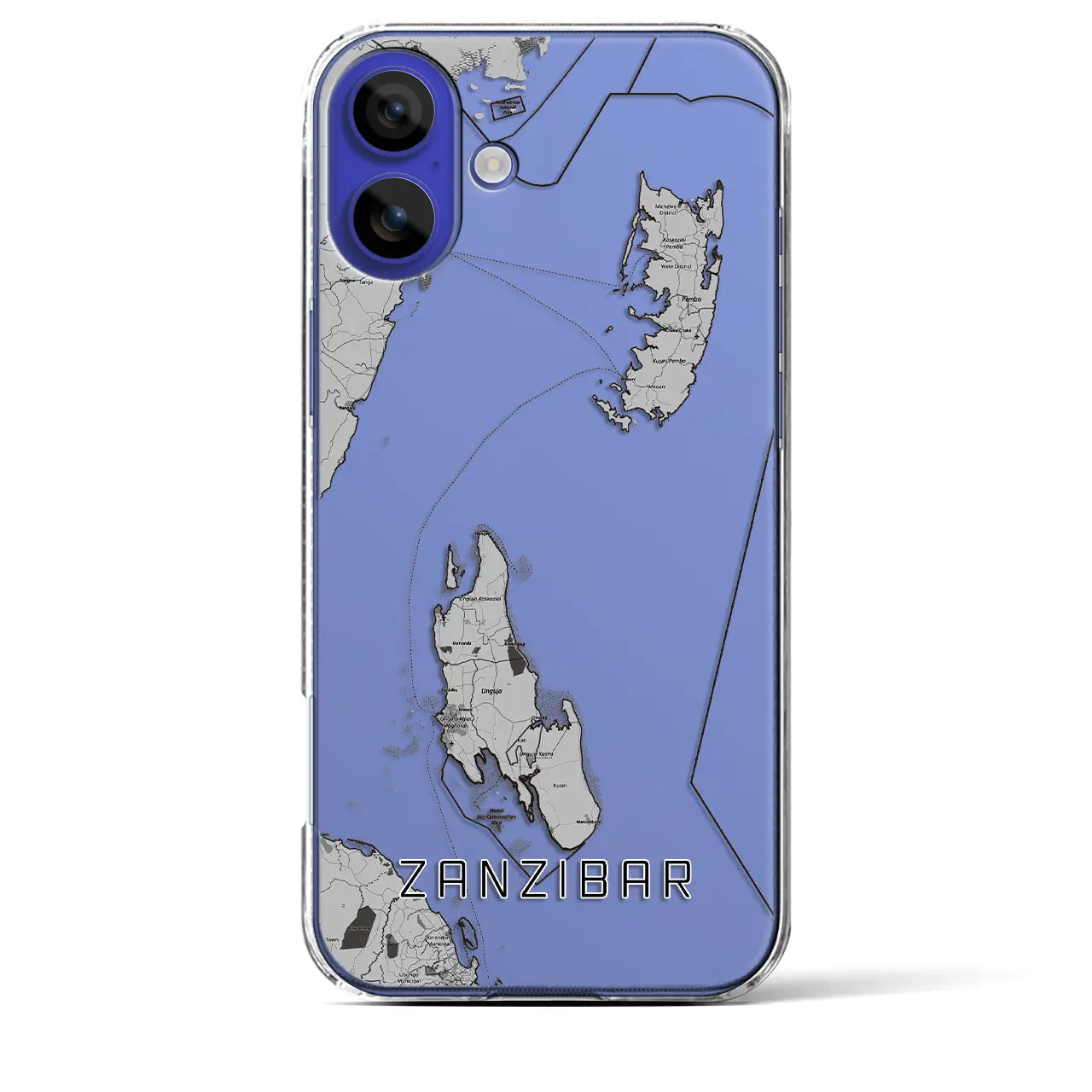 【ザンジバル（タンザニア）】地図柄iPhoneケース（クリアタイプ）