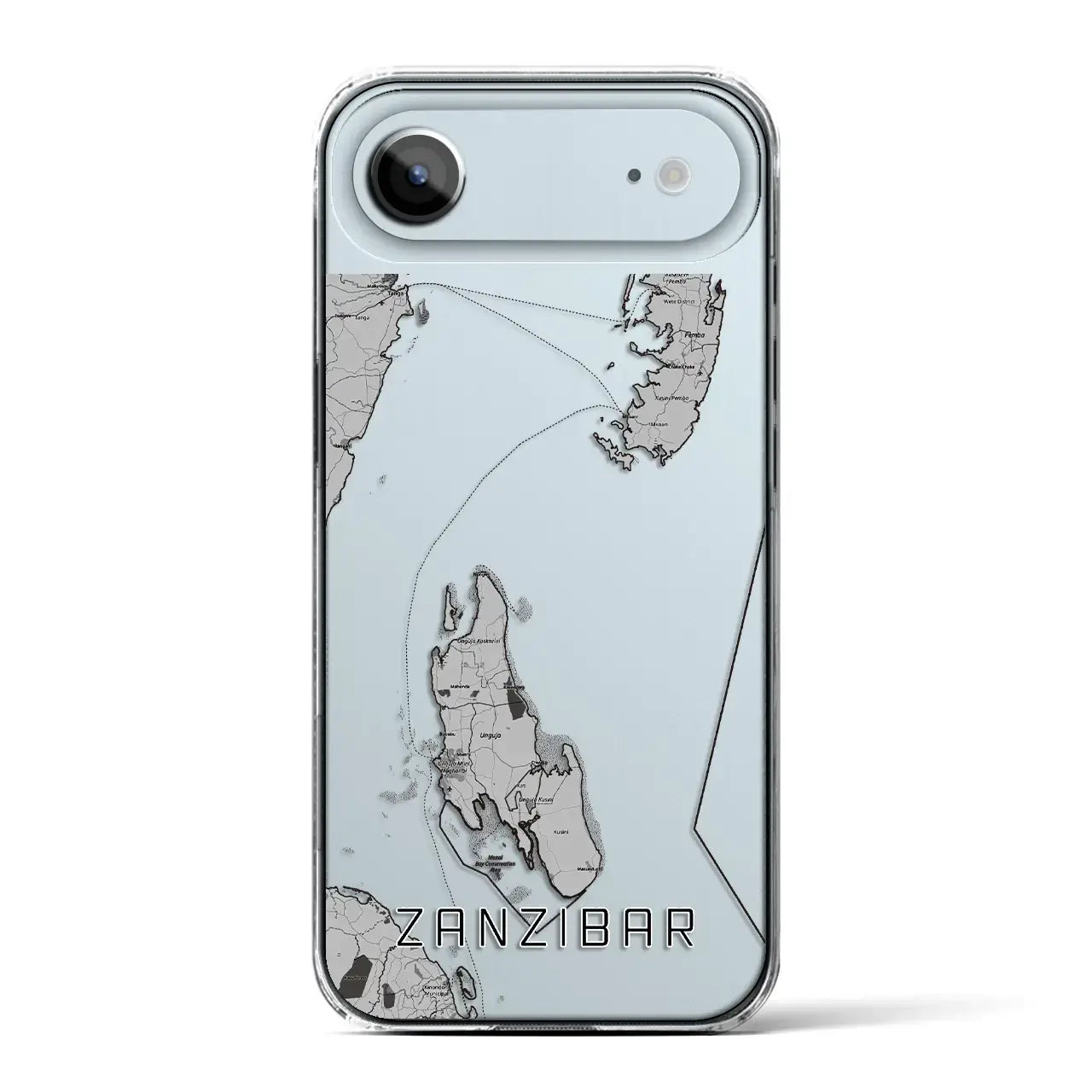 【ザンジバル（タンザニア）】地図柄iPhoneケース（クリアタイプ）