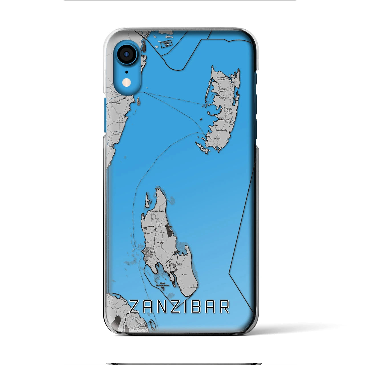 【ザンジバル（タンザニア）】地図柄iPhoneケース（クリアタイプ）