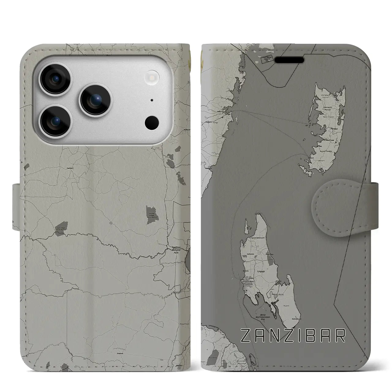 【ザンジバル（タンザニア）】地図柄iPhoneケース（手帳タイプ）