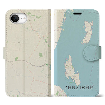【ザンジバル（タンザニア）】地図柄iPhoneケース（手帳タイプ）