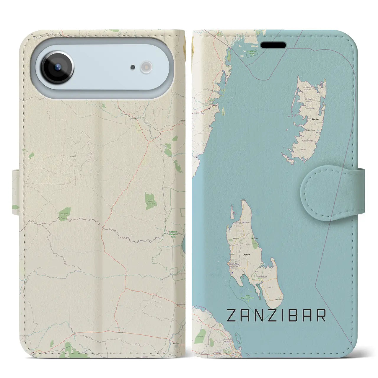 【ザンジバル（タンザニア）】地図柄iPhoneケース（手帳タイプ）