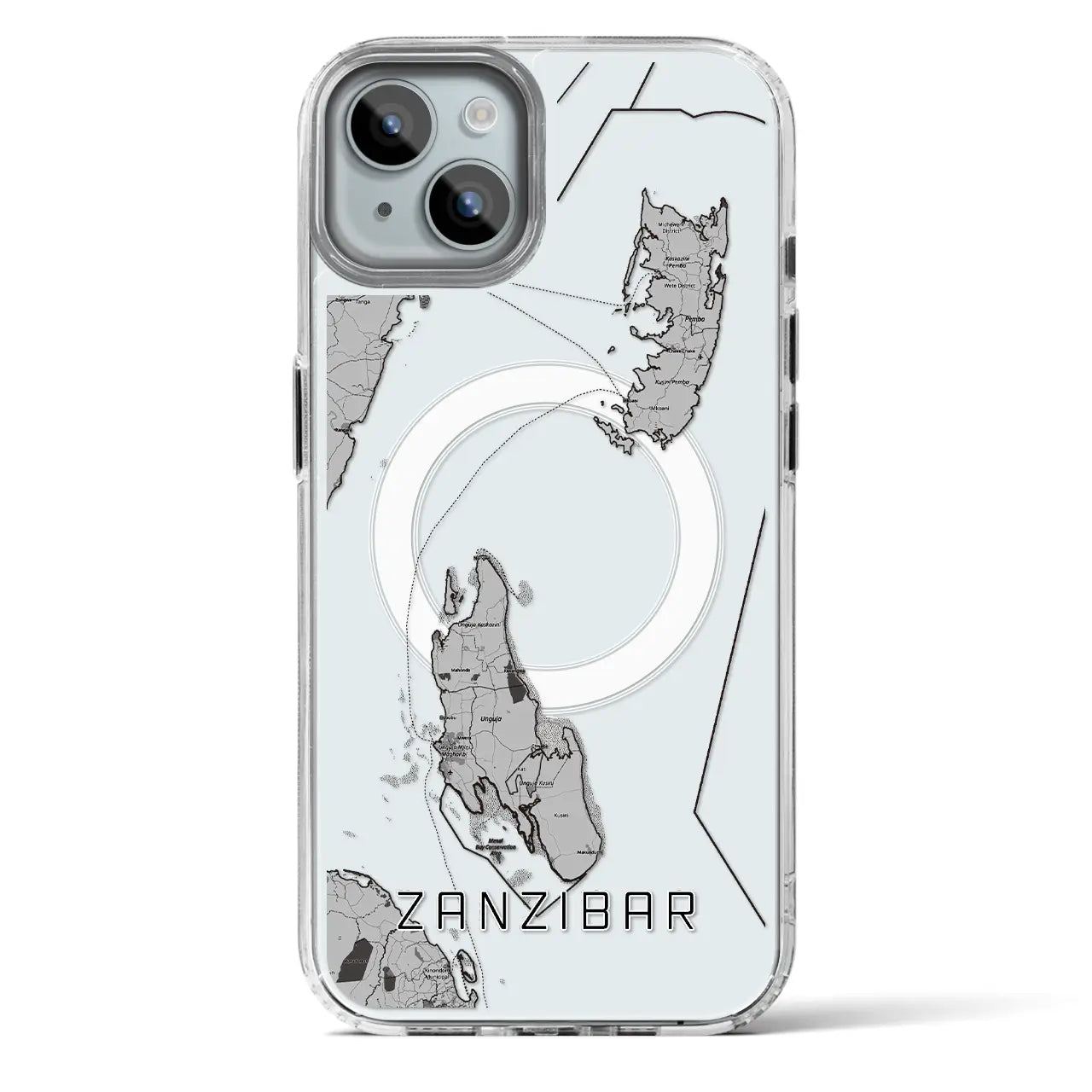 【ザンジバル（タンザニア）】地図柄iPhoneケース（MagSafeタイプ）