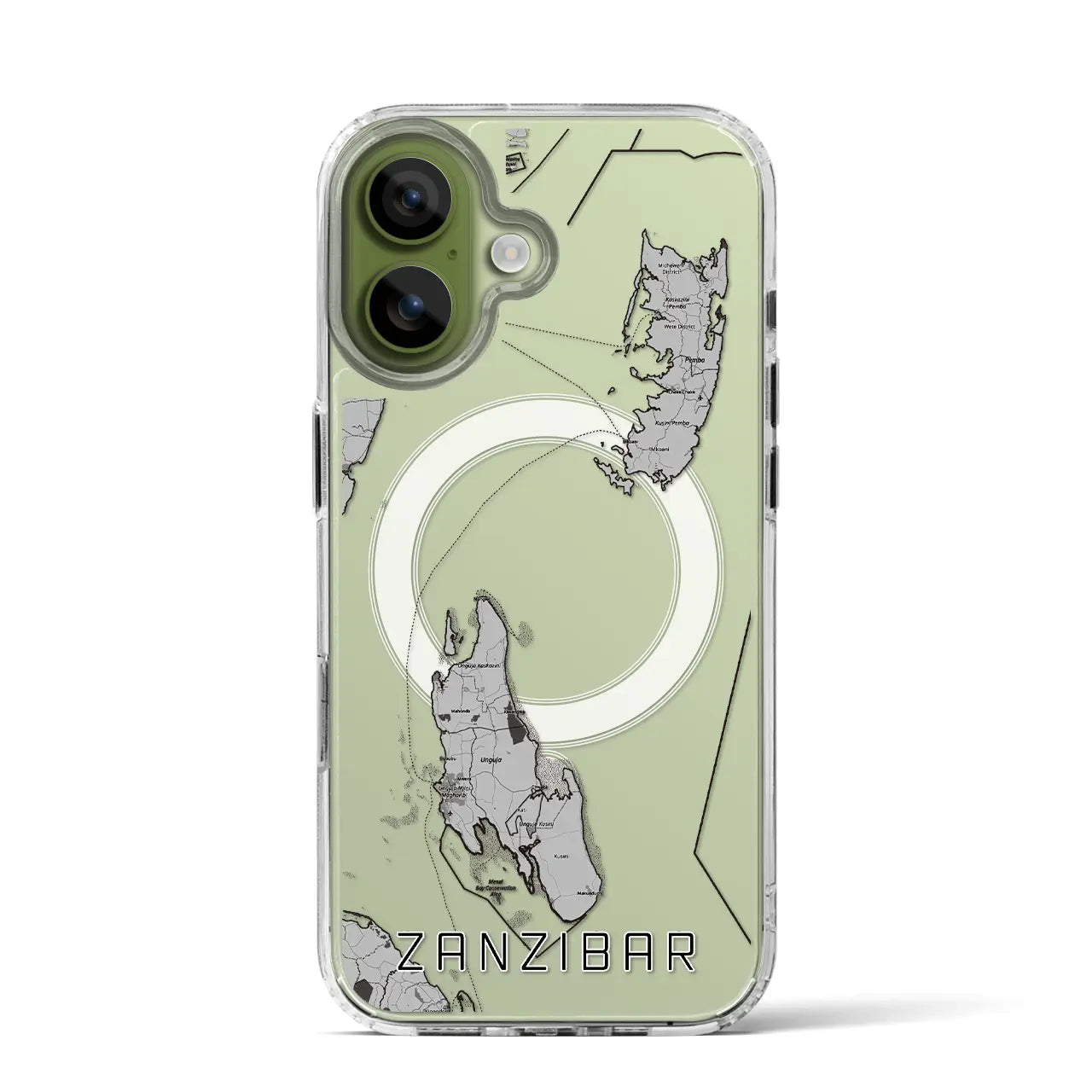 【ザンジバル（タンザニア）】地図柄iPhoneケース（MagSafeタイプ）