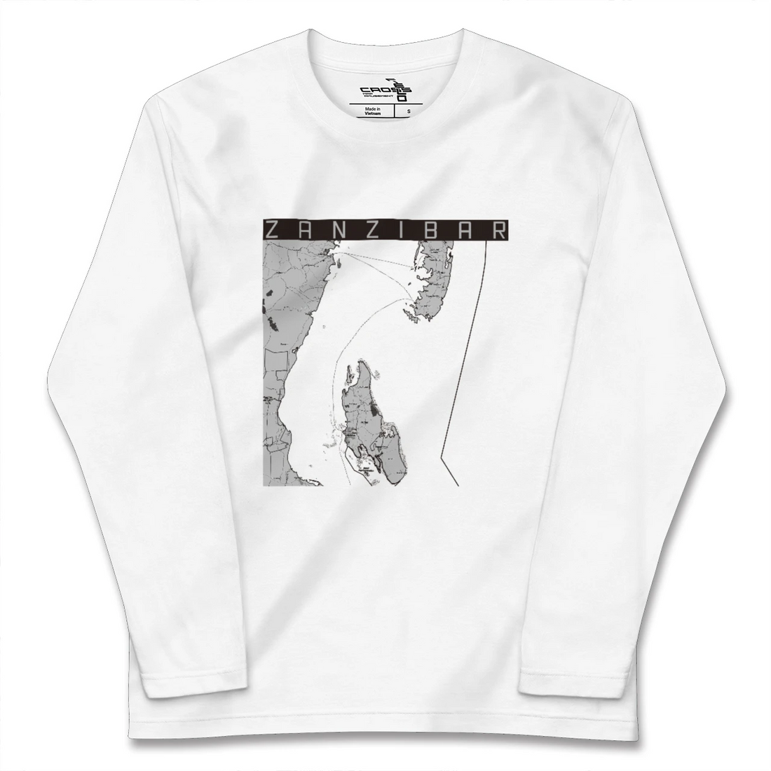 【ザンジバル(タンザニア)】地図柄ロングスリーブTシャツ