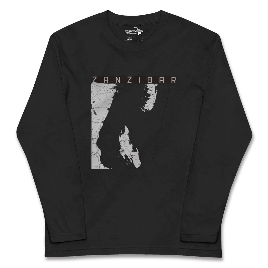 【ザンジバル(タンザニア)】地図柄ロングスリーブTシャツ