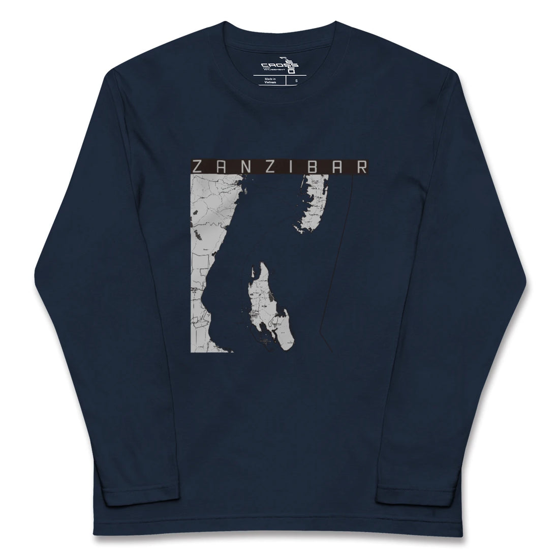 【ザンジバル（タンザニア）】地図柄ロングスリーブTシャツ