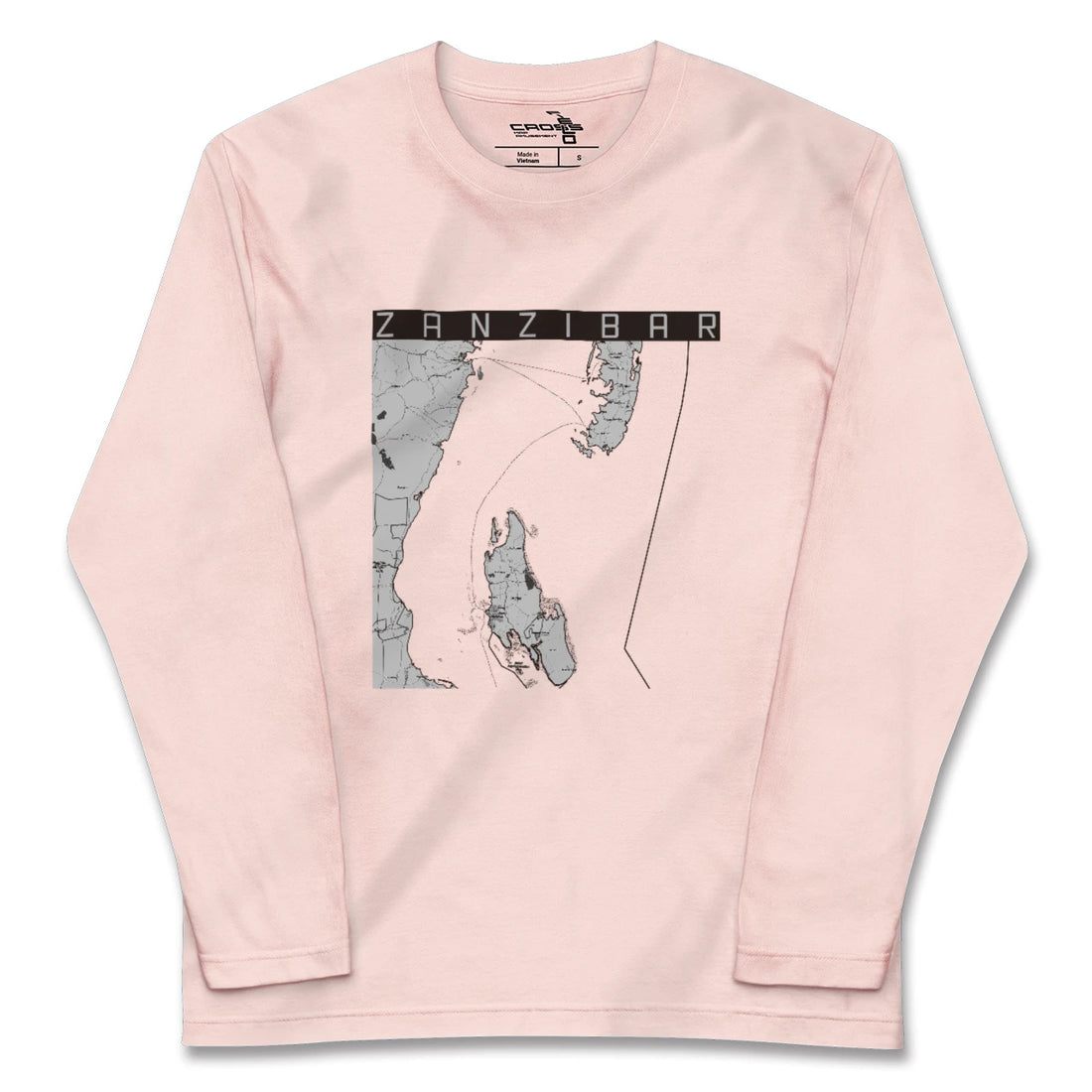 【ザンジバル（タンザニア）】地図柄ロングスリーブTシャツ