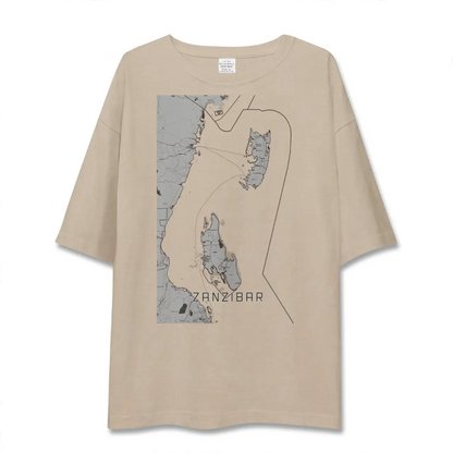 【ザンジバル（タンザニア）】地図柄ビッグシルエットTシャツ