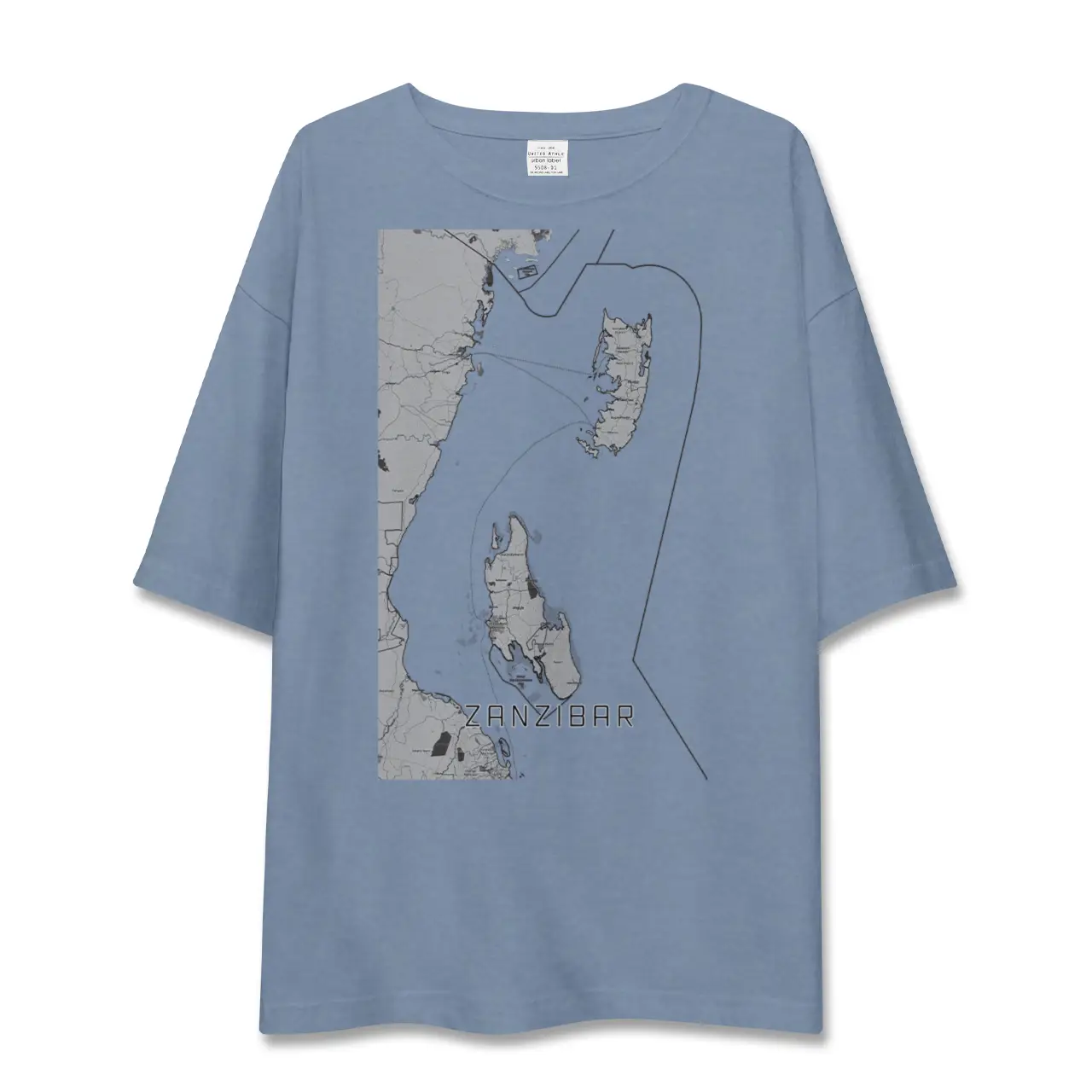 【ザンジバル（タンザニア）】地図柄ビッグシルエットTシャツ