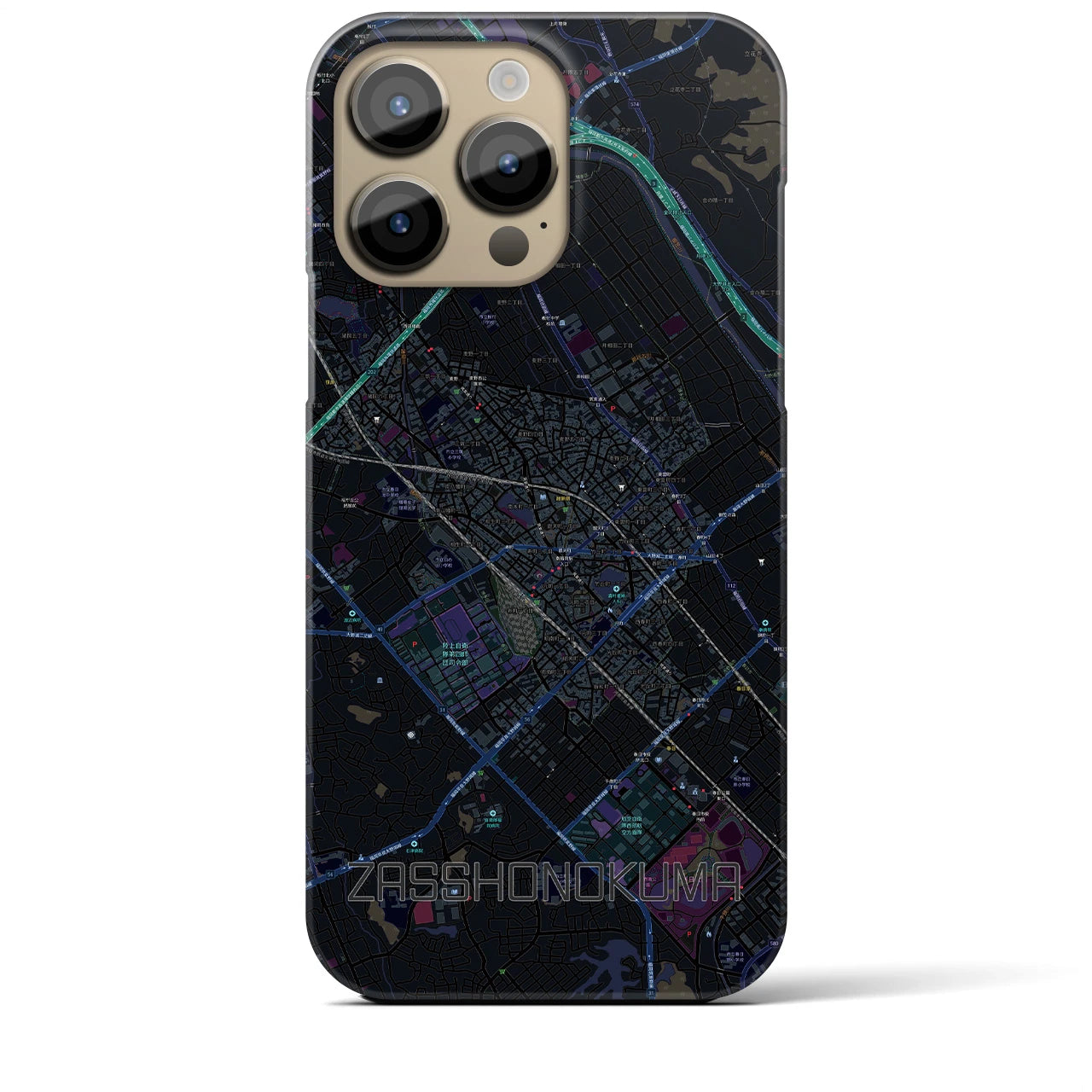 【雑餉隈（福岡県）】地図柄iPhoneケース（バックカバータイプ）