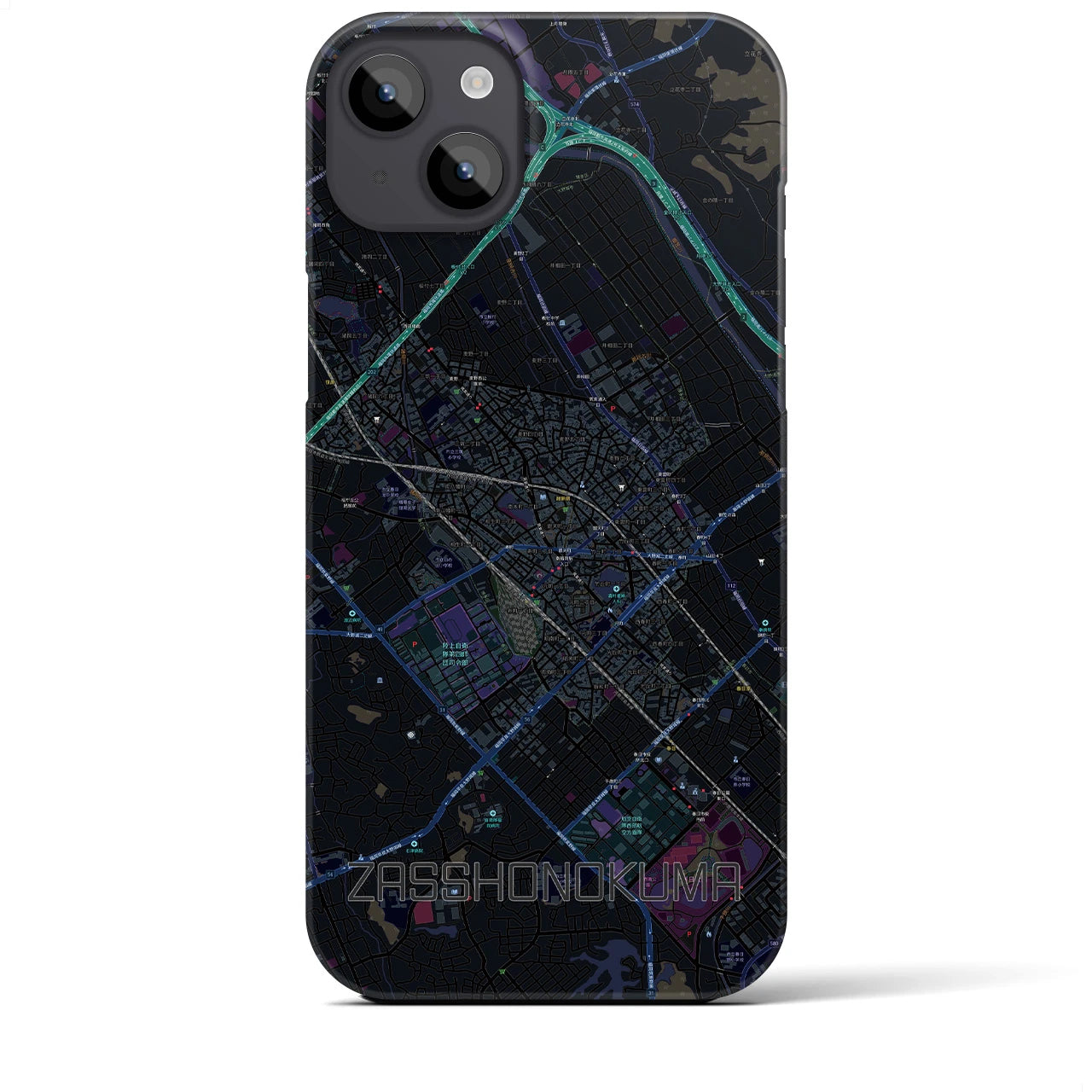 【雑餉隈（福岡県）】地図柄iPhoneケース（バックカバータイプ）